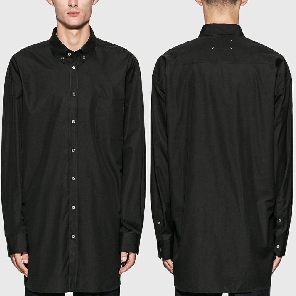 Maison Margiela NWT Oversized Co-Ed Collection Padded Button Down Black Size 36
